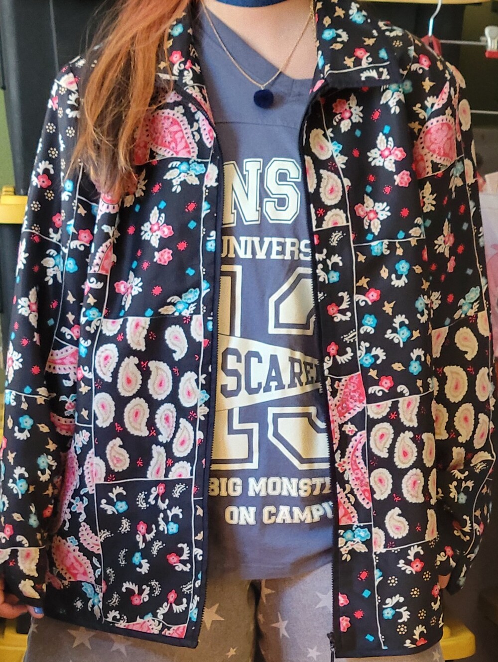 Silkland  Patchwork Zip Jacket paisley floral vintages,hipster, streetwear.